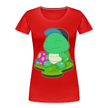 Oeufs de Pâques de Pâques tortue - T-shirt bio Premium Femme - rouge - Devant - Mia (176cm)