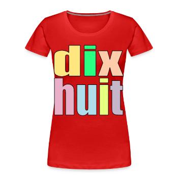 Eighteen - 18th Birthday - 18 Years - Number 18 - Women's Premium Organic T-Shirt - red - Front - Mia (176cm)
