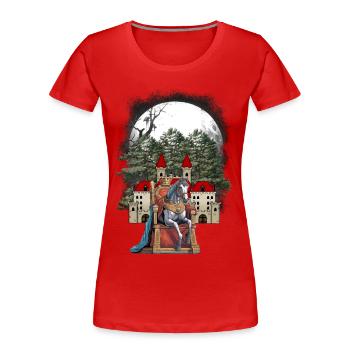 Prince Charmant Prince Trône Conte de fées Conte de fées Personnage Ross - T-shirt bio Premium Femme - rouge - Devant - Mia (176cm)