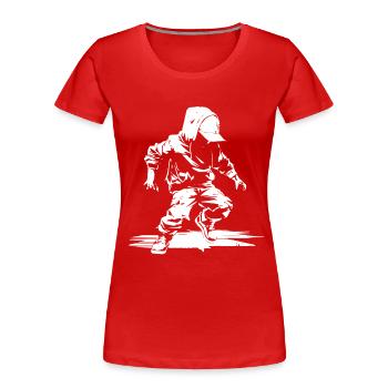 Croquis de breakdance - T-shirt bio Premium Femme - rouge - Devant - Mia (176cm)
