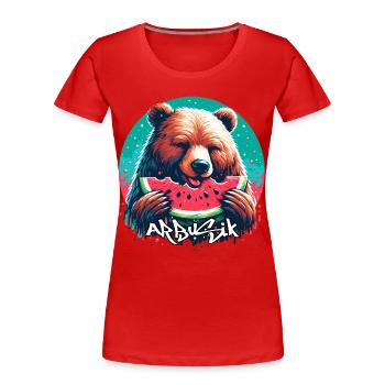 Watermelon Arbusik Bear Yummy Gift - Women's Premium Organic T-Shirt - red - Front - Mia (176cm)
