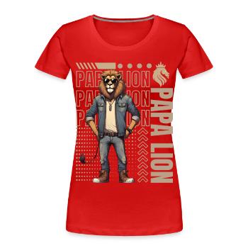 Papa lion - T-shirt bio Premium Femme - rouge - Devant - Mia (176cm)