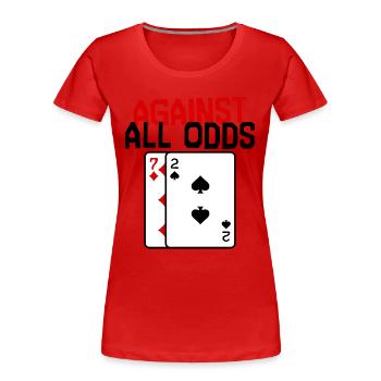 Casino Statement Jeu de cartes de poker Jeux d’argent - T-shirt bio Premium Femme - rouge - Devant - Mia (176cm)