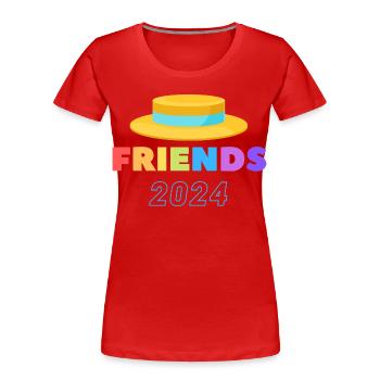 Festival du Chapeau de Paille - T-shirt bio Premium Femme - rouge - Devant - Mia (176cm)