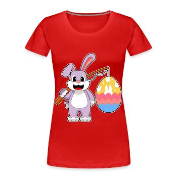 Pêche de Pâques au lapin - T-shirt bio Premium Femme - rouge - Devant - Mia (176cm)