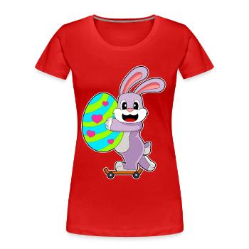 Skateboard de Pâques Bunny - T-shirt bio Premium Femme - rouge - Devant - Mia (176cm)