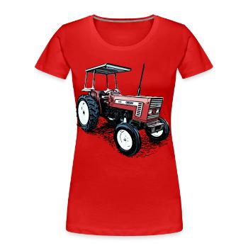 Tractor 666 - Women's Premium Organic T-Shirt - red - Front - Mia (176cm)