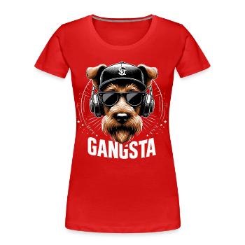 Cadeau de chien irlandais Terrier Gangsta Gangster - T-shirt bio Premium Femme - rouge - Devant - Mia (176cm)