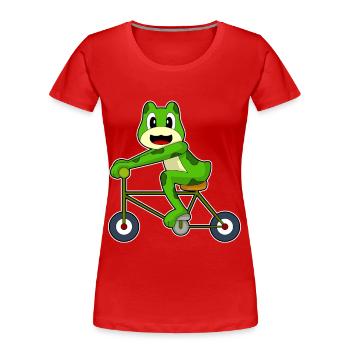 Frosch Fahrrad - Frauen Premium Bio T-Shirt - Rot - Vorne - Mia (176cm)