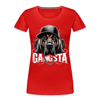 Bloodhound Gangsta Gangster Chien Cadeau - T-shirt bio Premium Femme - rouge - Devant - Mia (176cm)