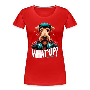 Irish Terrier Que se passe-t-il cadeau de chien gangsta - T-shirt bio Premium Femme - rouge - Devant - Mia (176cm)