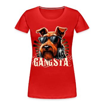 Terrier irlandais Gangsta Gangster Chien Cadeau - T-shirt bio Premium Femme - rouge - Devant - Mia (176cm)
