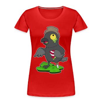 Krähe Halloween Zombie - Frauen Premium Bio T-Shirt - Rot - Vorne - Mia (176cm)