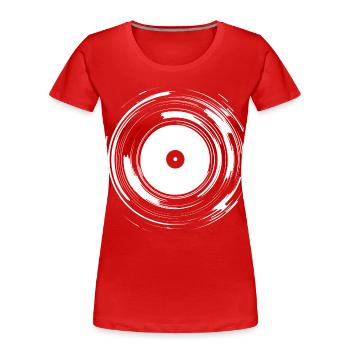 Platine vinyle Disc Jockey - T-shirt bio Premium Femme - rouge - Devant - Mia (176cm)