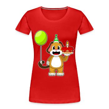 Gâteau d’anniversaire de chien - T-shirt bio Premium Femme - rouge - Devant - Mia (176cm)