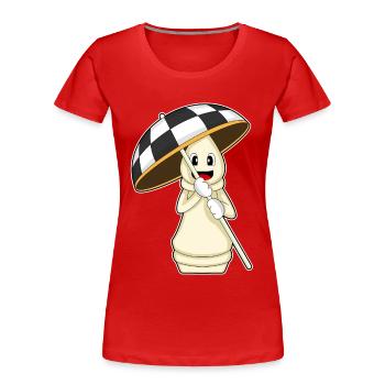Schachfigur Turm Schach - Frauen Premium Bio T-Shirt - Rot - Vorne - Mia (176cm)
