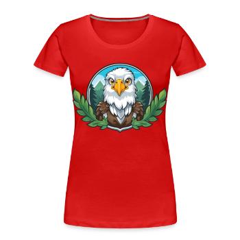 Gardien du pygargue à tête blanche dans la forêt - T-shirt bio Premium Femme - rouge - Devant - Mia (176cm)