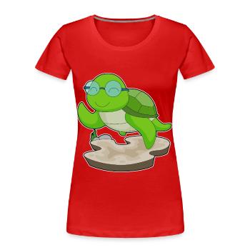 Lunettes de tortue - T-shirt bio Premium Femme - rouge - Devant - Mia (176cm)