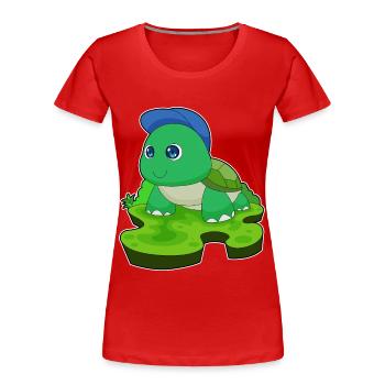 Tortoise Student Cap School - Women's Premium Organic T-Shirt - red - Front - Mia (176cm)