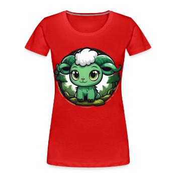 Widder - Frauen Premium Bio T-Shirt - Rot - Vorne - Mia (176cm)
