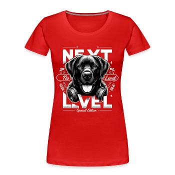 Black Labrador Gangster Next Level Dog Success - Women's Premium Organic T-Shirt - red - Front - Mia (176cm)