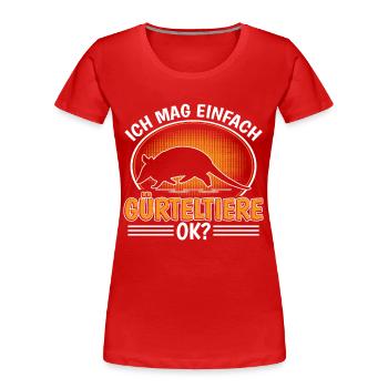 tatou géant Le tatou géant aime le tatou facile - T-shirt bio Premium Femme - rouge - Devant - Mia (176cm)