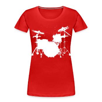 Trapset Zeichnung - Frauen Premium Bio T-Shirt - Rot - Vorne - Mia (176cm)