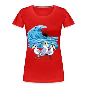 Möwen Möwe Naturschutz Tierschutz Umwelt Natur - Frauen Premium Bio T-Shirt - Rot - Vorne - Mia (176cm)