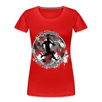 Footballer – Pure passion - Women's Premium Organic T-Shirt - red - Front - Mia (176cm)