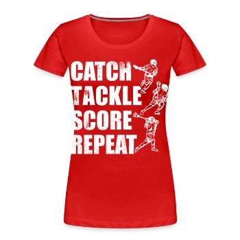 Lacrosse Spiel - Frauen Premium Bio T-Shirt - Rot - Vorne - Mia (176cm)