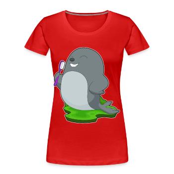 Seal Toothbrush - Women's Premium Organic T-Shirt - red - Front - Mia (176cm)