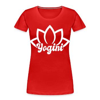 Drôle de yogini - T-shirt bio Premium Femme - rouge - Devant - Mia (176cm)