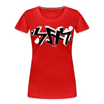 Sins rune graffiti - Women's Premium Organic T-Shirt - red - Front - Mia (176cm)