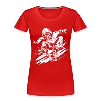 Style de dessin animé de skateboard - T-shirt bio Premium Femme - rouge - Devant - Mia (176cm)