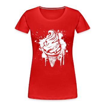 Cornet de glace Splash - T-shirt bio Premium Femme - rouge - Devant - Mia (176cm)