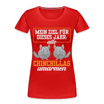 Chinchillas umarmen Nagetier Chinchilla - Frauen Premium Bio T-Shirt - Rot - Vorne - Mia (176cm)