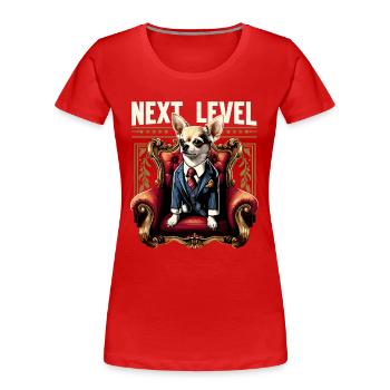 Chihuahua Next Level King Chair Dog Gift - Women's Premium Organic T-Shirt - red - Front - Mia (176cm)