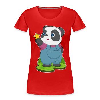 Étoile Panda - T-shirt bio Premium Femme - rouge - Devant - Mia (176cm)