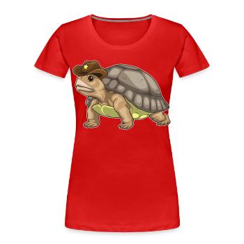 Chapeau de shérif Tortue - T-shirt bio Premium Femme - rouge - Devant - Mia (176cm)