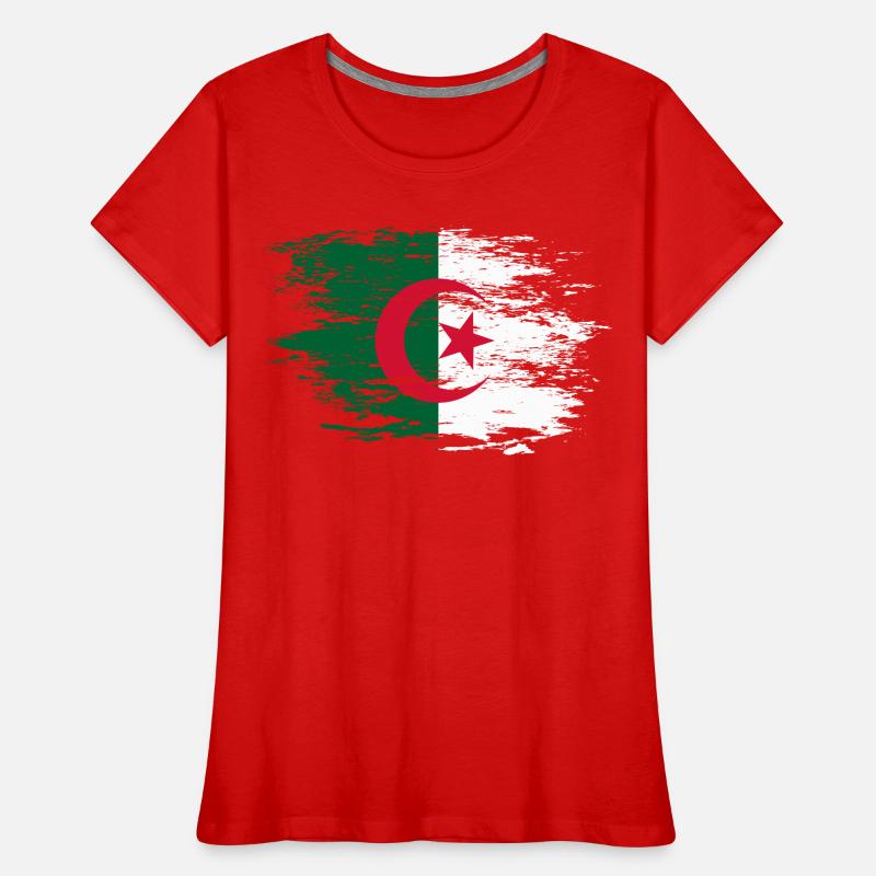 Drapeau de l’Algérie utilisé T-shirt bio Premium Femme