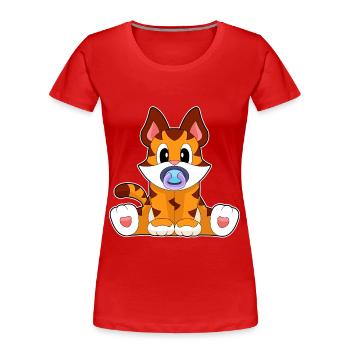 Tétine Tigre-Bébé - T-shirt bio Premium Femme - rouge - Devant - Mia (176cm)