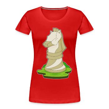 Schachfigur Springer Schach - Frauen Premium Bio T-Shirt - Rot - Vorne - Mia (176cm)