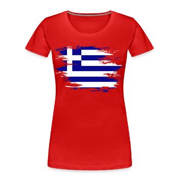 Griechenland Flagge used Design - Frauen Premium Bio T-Shirt - Rot - Vorne - Mia (176cm)