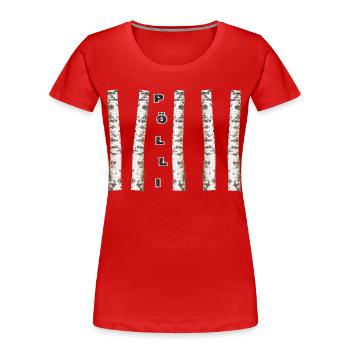 EULE - Frauen Premium Bio T-Shirt - Rot - Vorne - Mia (176cm)