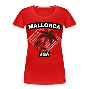 Mallorca – JGA unter Palmen - Frauen Premium Bio T-Shirt - Rot - Vorne - Mia (176cm)