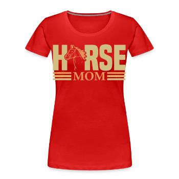 Vintage Western Horse Mom - Women's Premium Organic T-Shirt - red - Front - Mia (176cm)
