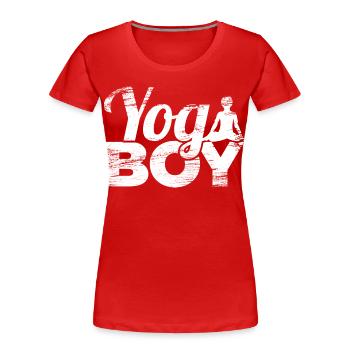 Garçon de yoga - T-shirt bio Premium Femme - rouge - Devant - Mia (176cm)