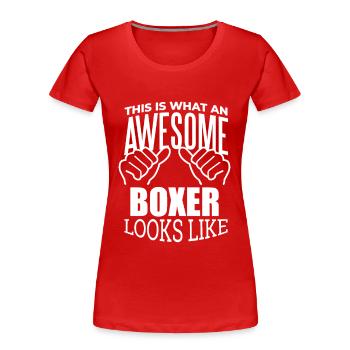 Boxing Boxing Boxing - Women's Premium Organic T-Shirt - red - Front - Mia (176cm)