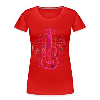 Ukulele Skizze Retro - Frauen Premium Bio T-Shirt - Rot - Vorne - Mia (176cm)
