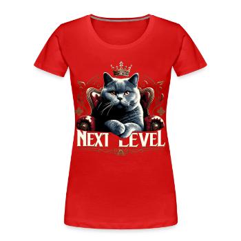 BKH Britisch Kurzhaar Blue Katze Königssessel - Frauen Premium Bio T-Shirt - Rot - Vorne - Mia (176cm)